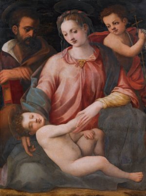 The Holy Family With The Infant Saint John The Baptist by Michele Tosini Oil Painting