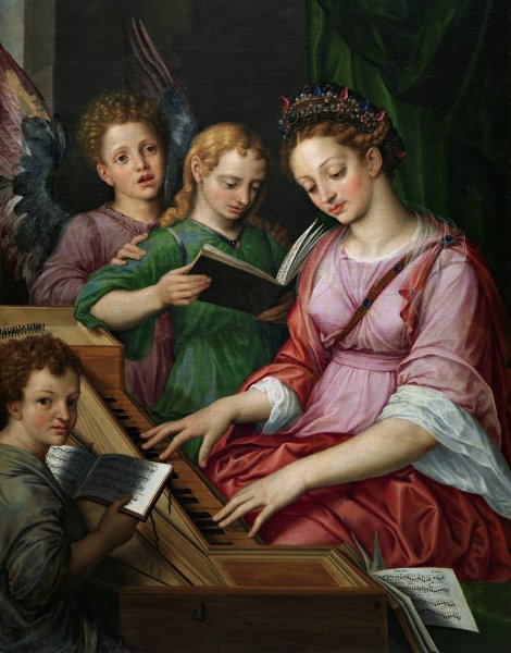 Main Product Photo of Santa Cecilia Painting by Michiel Coxie