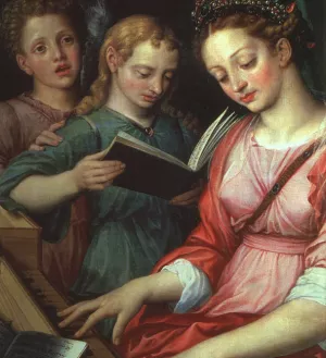 Saint Cecilia by Michiel Van Coxcie - Oil Painting Reproduction