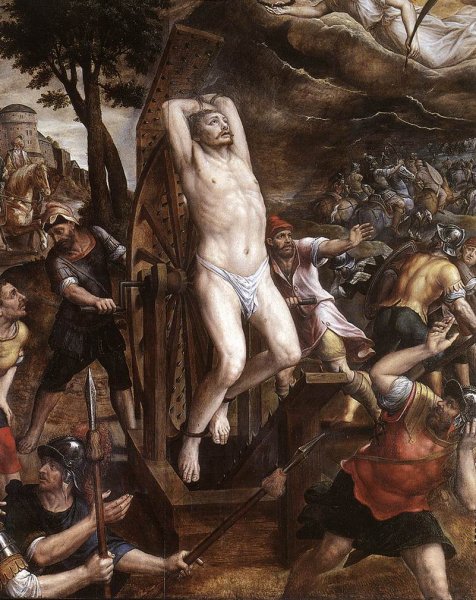 Main Product Photo of The Torture of St George Painting by Michiel Van Coxcie
