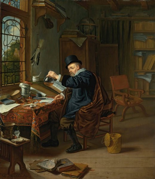 Main Product Photo of A Doctor In His Studio  Painting by Michiel Van Musscher