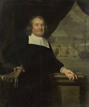 Portrait of a captain or ship-owner by Michiel Van Musscher Oil Painting