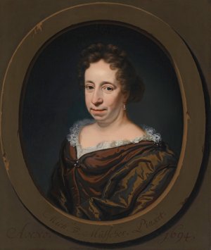 Portrait Of Anna Verbie by Michiel Van Musscher Oil Painting