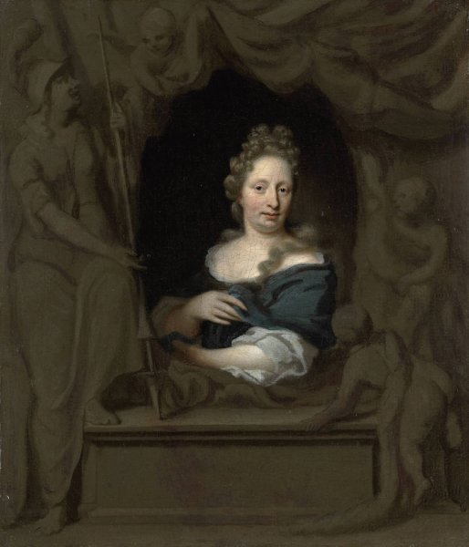 Main Product Photo of Portrait of Eva Visscher, Wife of Michiel van Musscher  Painting by Michiel Van Musscher