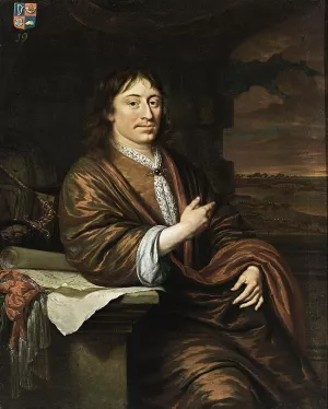 Portrait of Gerard Pietersz. Hulft Oil painting by Michiel Van Musscher