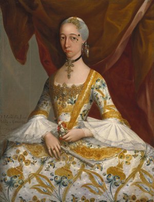 Dona Maria de la Luz Padilla y by Miguel Cabrera Oil Painting