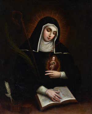 Saint Gertrude by Miguel Cabrera Oil Painting
