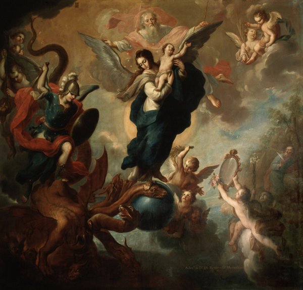 The Virgin of the Apocalypse  by Miguel Cabrera - Hand-Painted Oil Painting Reproduction