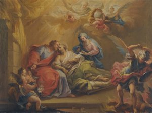 The Death Of St. Joseph by Miguel Parra Abril Oil Painting