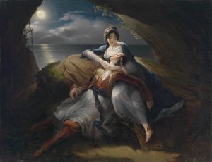 Angelika und Medor by Mihael Stroj Oil Painting