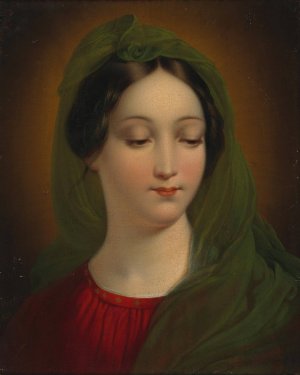 Portrait of the Madonna by Mihael Stroj Oil Painting