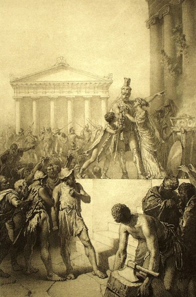 Main Product Photo of Illustration to Imre Madach's The Tragedy of Man: In Athens (Scene 5) Painting by Mihaly Zichy
