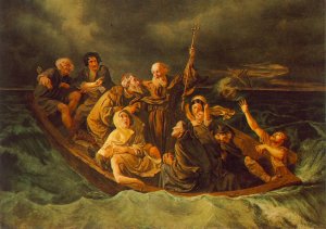 Lifeboat by Mihaly Zichy Oil Painting