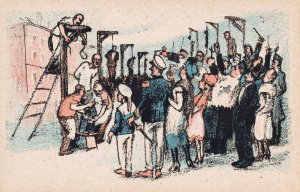 Meerdere mensen worden publiekelijk opgehangen by Mihaly Biro Oil Painting