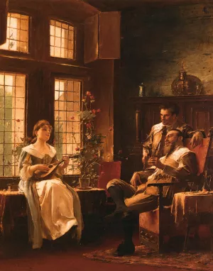 A Tender Chord painting by Mihaly Munkacsy
