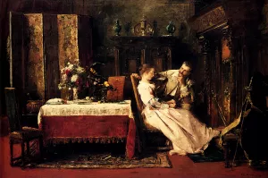 Flitterwochen by Mihaly Munkacsy Oil Painting