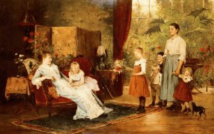 The Fete of the Lady of the Manor by Mihaly Munkacsy Oil Painting