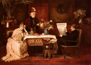 Trop De Belle-Mere by Mihaly Munkacsy - Oil Painting Reproduction