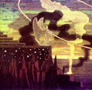 The Offering by Mikalojus Ciurlionis - Oil Painting Reproduction