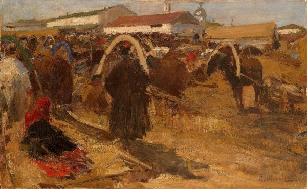 Main Product Photo of Market Place in Nizhny Novgorod Painting by Mikhail Filippovich Ivanov