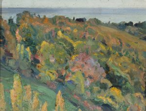 Landscape study by Mikhail Nesterov Oil Painting