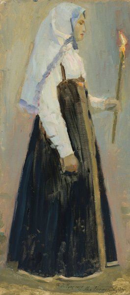 Nun by Mikhail Nesterov Oil Painting