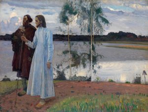 Wayfarers. Beyond the Volga by Mikhail Nesterov Oil Painting