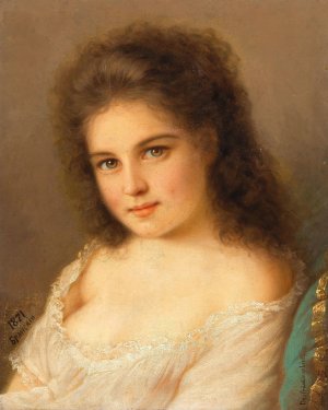 Young Girl by Mikhail Vasilievich Bryansky Oil Painting