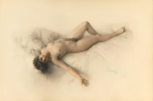 Reclining Nude by Mikhail Viktorovich Rundaltsov Oil Painting