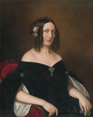 Portrait of a young widow by Miklos Barabas Oil Painting