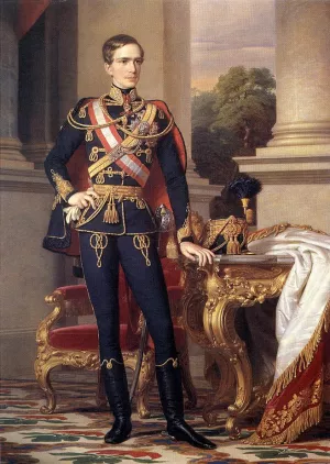 Portrait of Emperor Franz Joseph I by Miklos Barabas - Oil Painting Reproduction