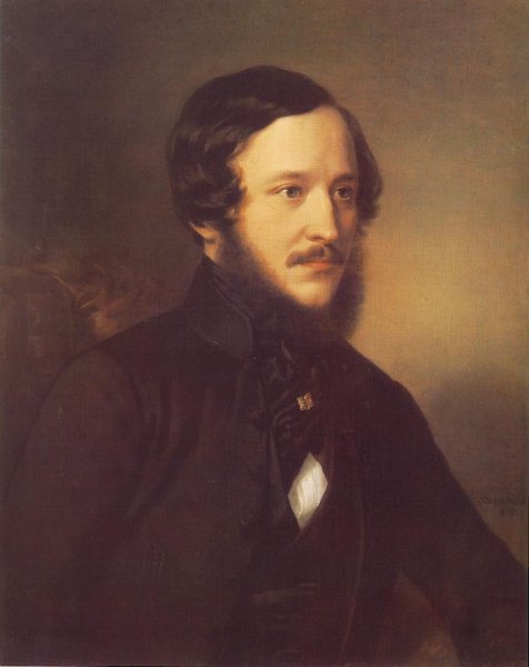 Portrait of Jozsef Eotvos by Miklos Barabas - Hand-Painted Oil Painting Reproduction