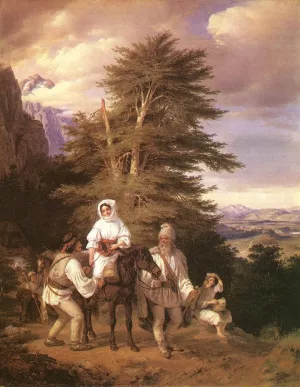 Rumanian Family Going to the Fair by Miklos Barabas Oil Painting
