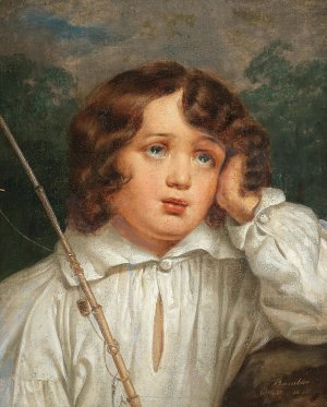 The Little Fisherman by Miklos Barabas Oil Painting
