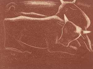 Cows by Mikulas Galanda Oil Painting
