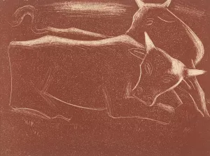 Cows by Mikulas Galanda Oil Painting