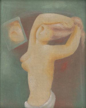 Facing Mirror by Mikulas Galanda Oil Painting