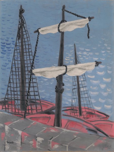 Fishing Boats  by Mikulas Galanda - Hand-Painted Oil Painting Reproduction
