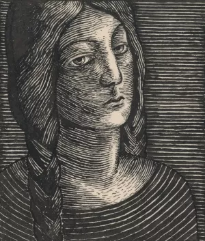 Head Of A Woman With Long Braids by Mikulas Galanda Oil Painting
