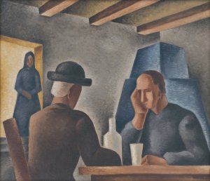 In An Inn by Mikulas Galanda Oil Painting