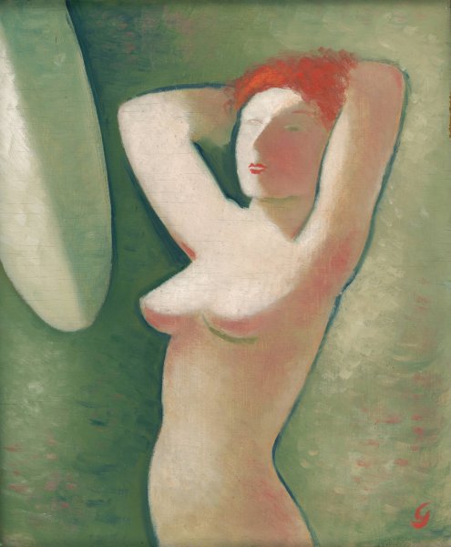 In Front of the Mirror  by Mikulas Galanda - Hand-Painted Oil Painting Reproduction