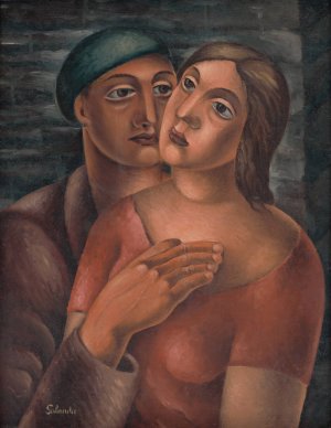 Lovers by Mikulas Galanda Oil Painting
