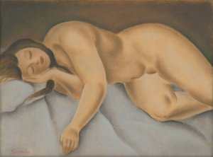 Lying female nude by Mikulas Galanda Oil Painting