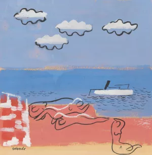 On the Beach by Mikulas Galanda Oil Painting