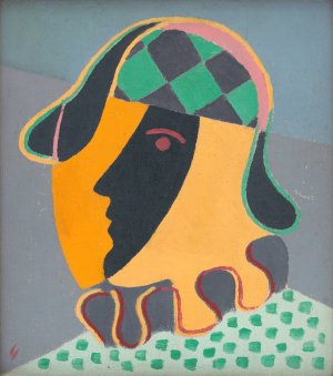 Pierot's Head by Mikulas Galanda Oil Painting