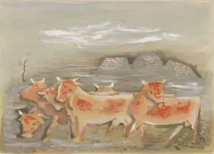 Restless animals by Mikulas Galanda Oil Painting