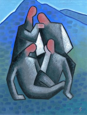 Robbers by Mikulas Galanda Oil Painting