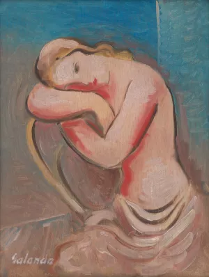 Seated Model by Mikulas Galanda Oil Painting