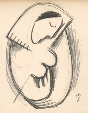 Study of a woman with a bowed head by Mikulas Galanda Oil Painting