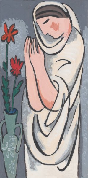 Woman and Flower  by Mikulas Galanda - Hand-Painted Oil Painting Reproduction